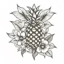 minimalist detail  pinneaple tattoo design idea