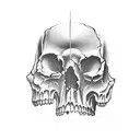 half skull half face  tattoo design idea