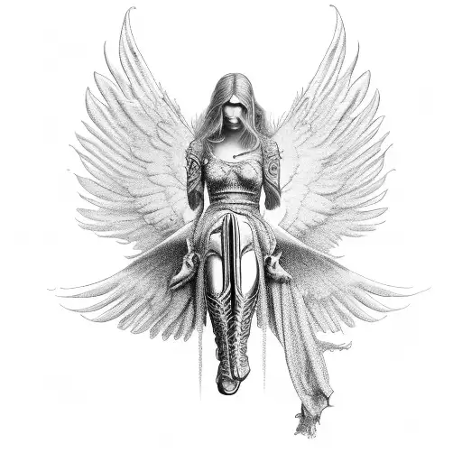 2 angel with wing left one has left wind right one has right wind tattoo design idea