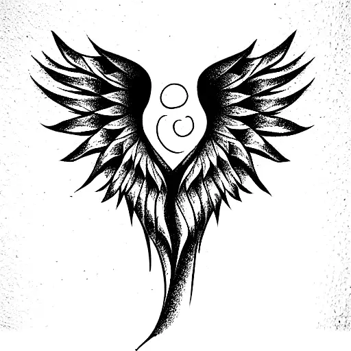 2 angel with wing left one has left wind right one has right wind tattoo design idea