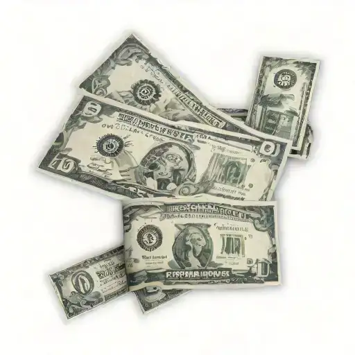 euro bills with glock tattoo design idea