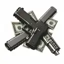 money with glock tattoo design idea