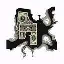 money with glock tattoo design idea