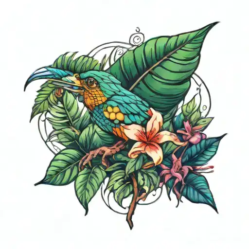 rainforest tattoo design idea