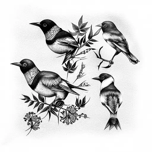 birds tattoo design idea
