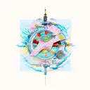 An abstract representation of the concept of memory loss using surrealistic imagery and symbols tattoo design idea