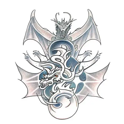 dragon with Taurus  tattoo design idea