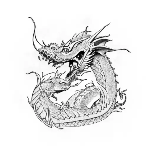 dragon with Taurus  tattoo design idea