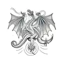 dragon with Taurus  tattoo design idea