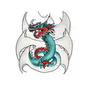 dragon with Taurus  tattoo design idea