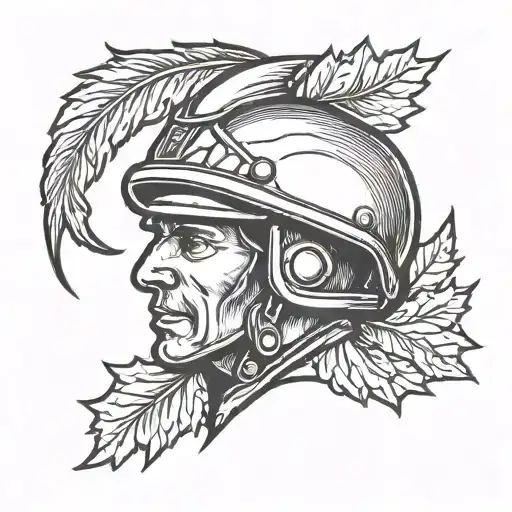 acorn wearing military helmet  tattoo design idea