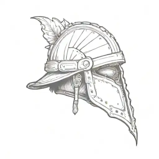 acorn wearing military helmet  tattoo design idea