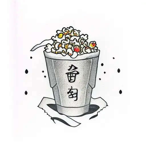 popcorn tattoo design idea