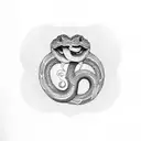 circular snake eating tail tattoo design idea