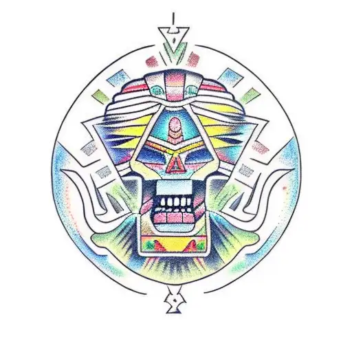AZTEC ALIEN tattoo design idea