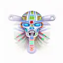 AZTEC ALIEN tattoo design idea