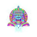 AZTEC ALIEN tattoo design idea