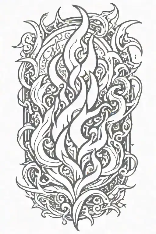  Flames only tattoo design idea