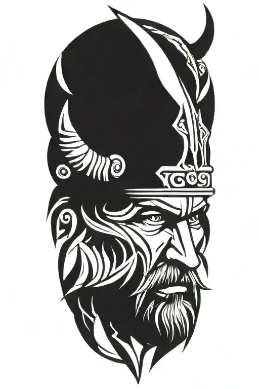 Viking Warrior strength courage bravery   tattoo design idea