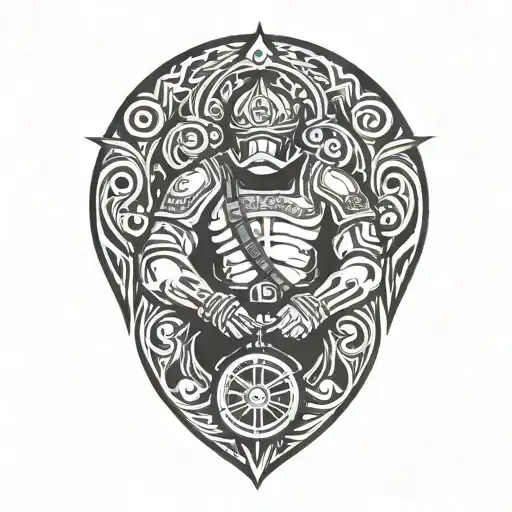 Nordic strength firefighter warrior   tattoo design idea