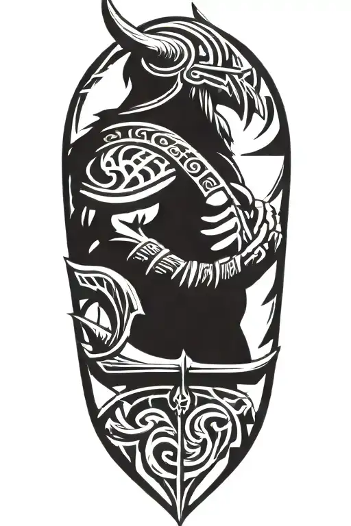 Viking Warrior strength courage bravery honor tattoo design idea