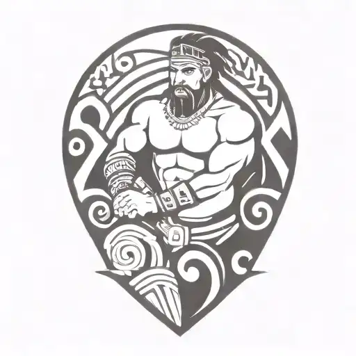 Nordic strength warrior tattoo design idea