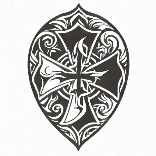  strength,  firefighter, Maltese cross  tattoo design idea