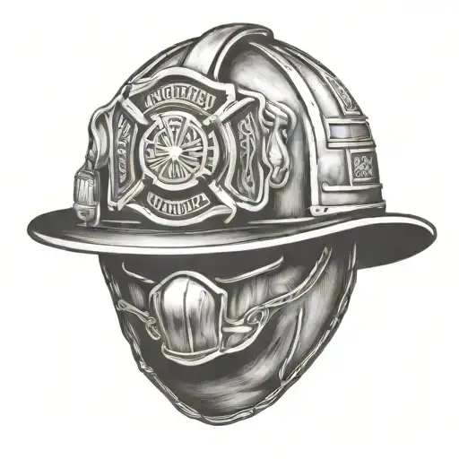  firefighter leather helmet  tattoo design idea
