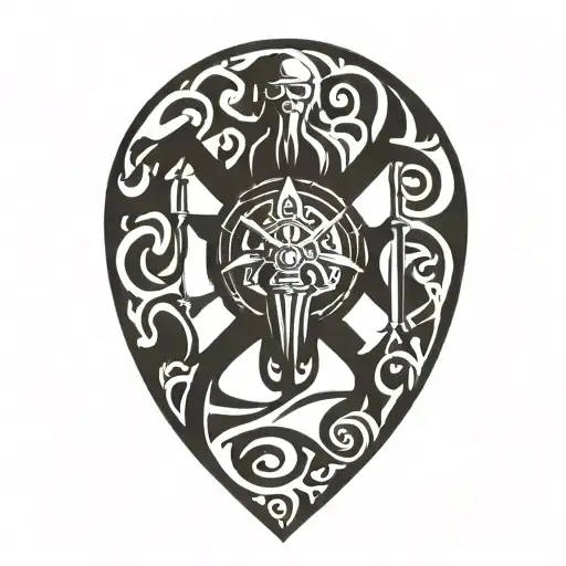 Nordic strength firefighter  tattoo design idea