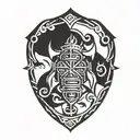 Nordic strength firefighter  tattoo design idea