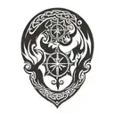 Nordic strength firefighter  tattoo design idea