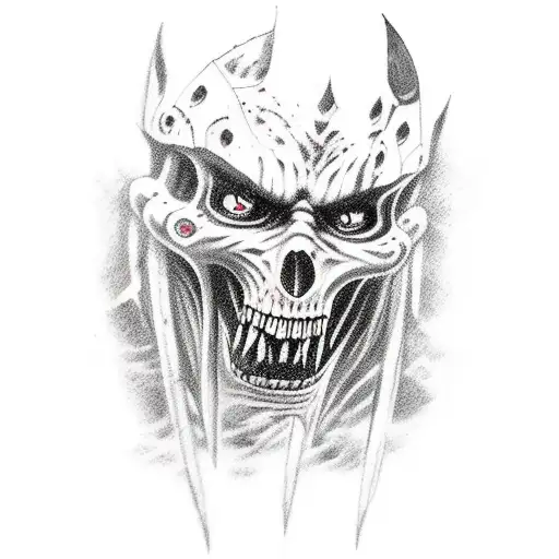 giant battle of undead vikings tattoo design idea