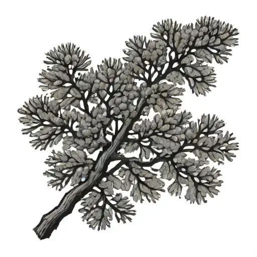 cedar tree branch tattoo design idea