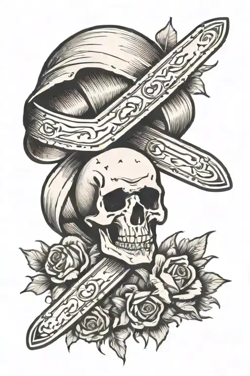 cancer ribbon tattered crusader looking tattoo design idea