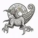 cave painting style full moon, just the moon tattoo design idea
