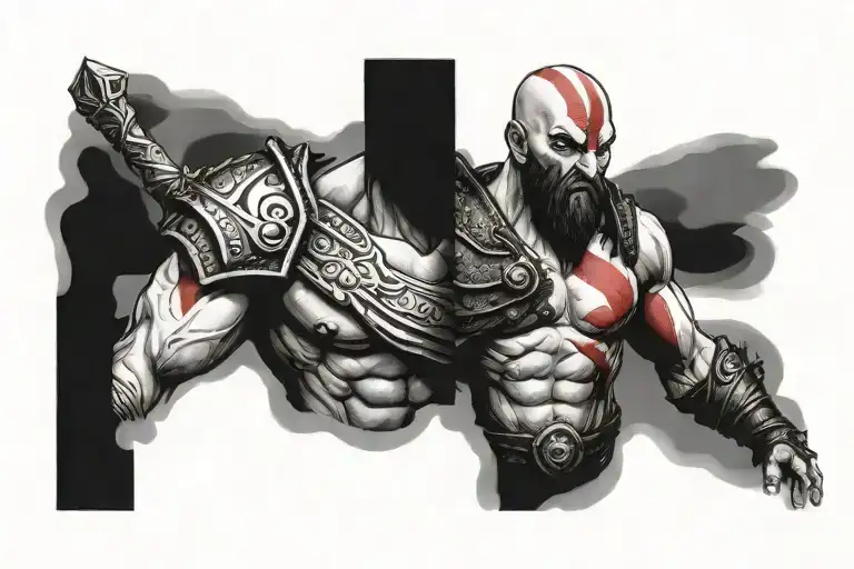 kratos god of war tattoo design idea
