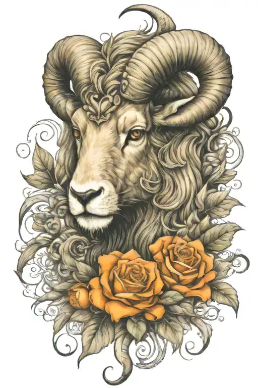 Aries the Ram with Leo the Lion, throw in skulls, orange roses, linked to aliens somehow....(incognito). tattoo design idea