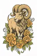 Aries the Ram with Leo the Lion, throw in skulls, orange roses, linked to aliens somehow....(incognito). tattoo design idea