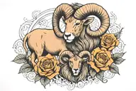 Aries the Ram with Leo the Lion, throw in skulls, orange roses, linked to aliens somehow....(incognito). tattoo design idea
