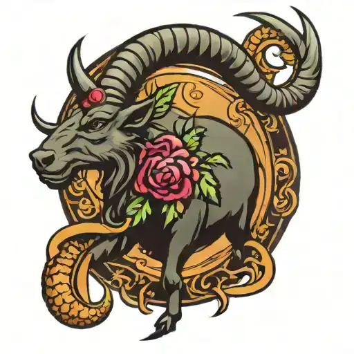 capricorn symbol tattoo design idea