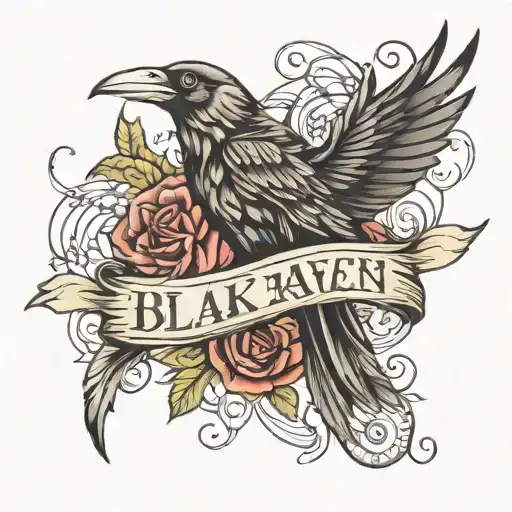 Blake Raven name written tattoo design idea