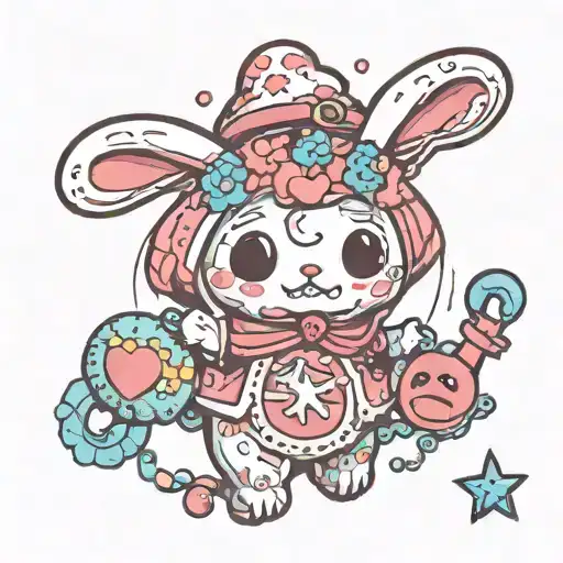 Sanrio Cinnamoroll Creepy Gore Creepy... Temporary Tattoo - BlackInk AI