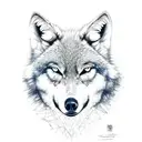 reflection of a wolf tattoo design idea