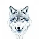 reflection of a wolf tattoo design idea