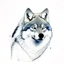 reflection of a wolf tattoo design idea
