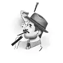 man smoking pipe tattoo design idea