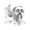 man smoking pipe tattoo design idea