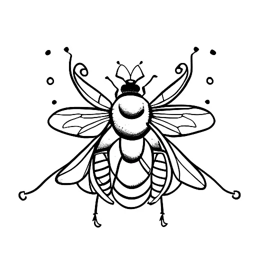 delicate bumble bee tattoo design idea