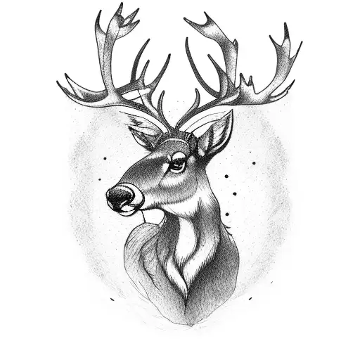 reindeer hanged himself tattoo design idea
