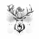 reindeer hanged himself tattoo design idea